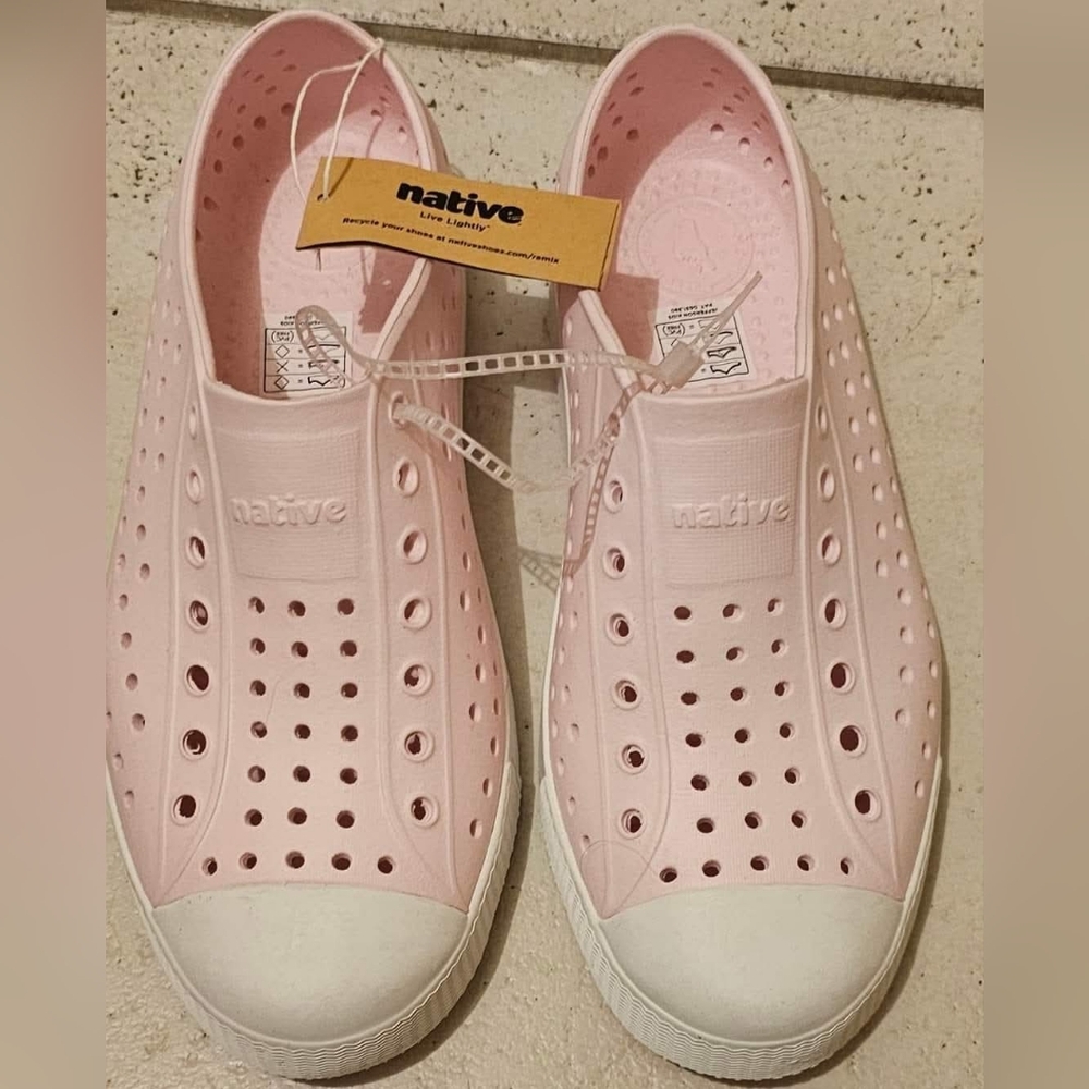 New Native Pink Perforated Slip-On Shoes